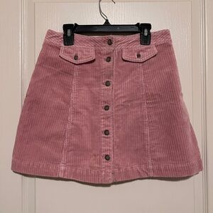 H&M Dusty Pink Corduroy Mini Skirt